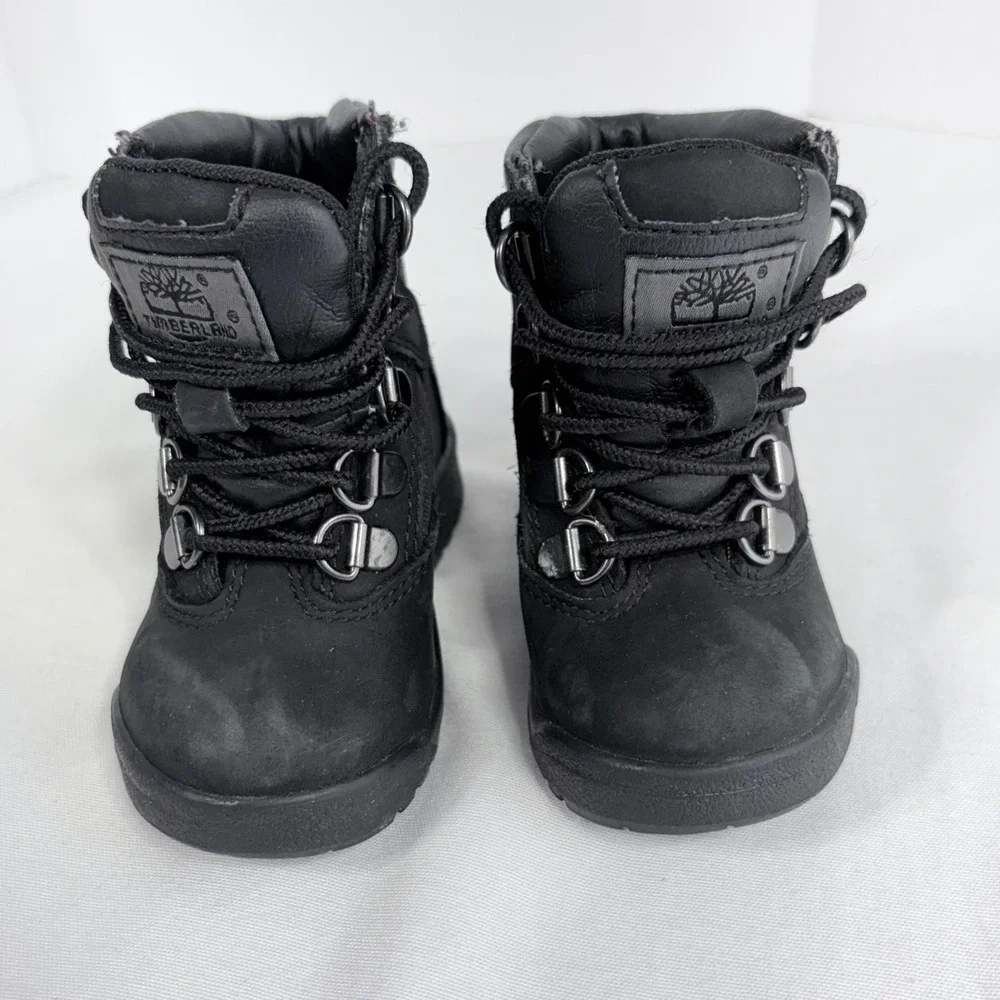 Timberland Kids 6-Inch Field Boot Black Nubuck Leather Mesh 44890 Size 6 Toddler